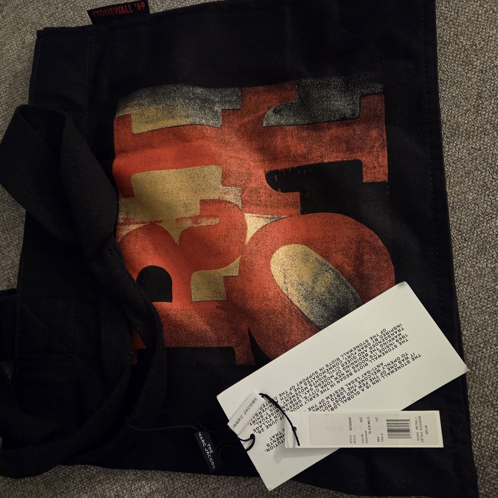 Marc Jacobs Black Tote with Red and Gold Design